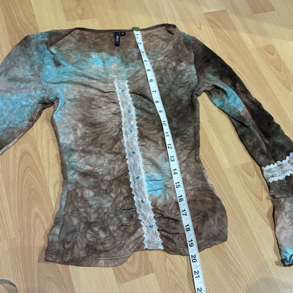 Trixxi S Semi-Sheer Beaded Bohemian Bell Sleeve Top - Picture 2 of 6